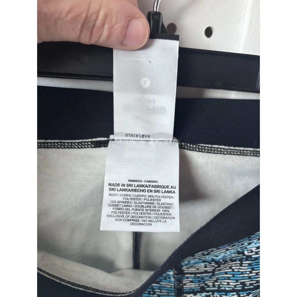 Nike‎ Pro Dri Fit Leggings Running Athletic Women's Lg Blue Black Stretch